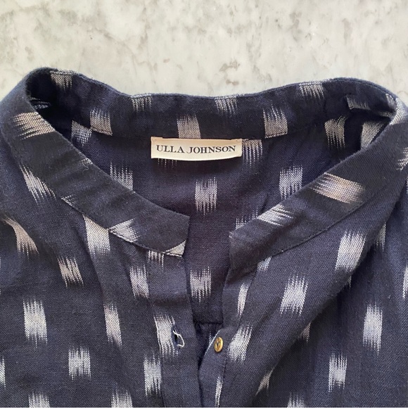 Ulla Johnson Blue White Indigo Ikat Print Corsica Dress - Picture 5 of 10